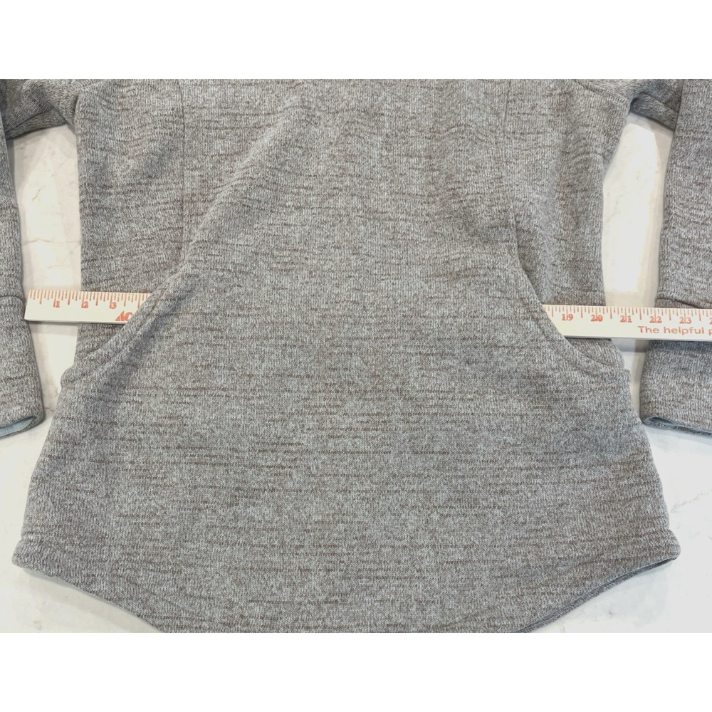 prAna Tri Thermal Pullover Fleece Tunic Sweatshirt Womens XL Blue Brown Moc Neck - Picture 6 of 13